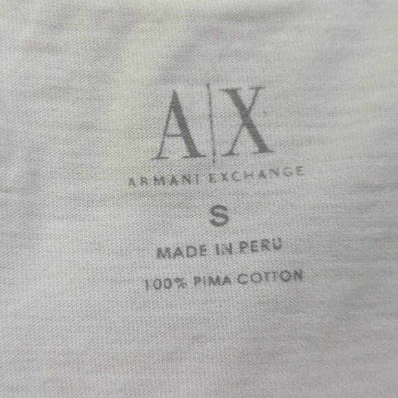 Armani Exchange Size Small White Signature Tee - Picture 8 of 12
